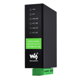 Waveshare RS232 RS485 vers serveur série Ethernet RJ45, spécifications : RS232 RS485 vers POE ETH (B) SW301B1002-20